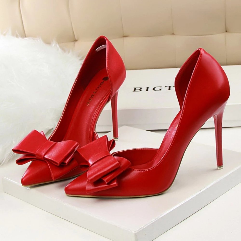 Korean Fashion Women's Shoes Wedding Bow High Heel